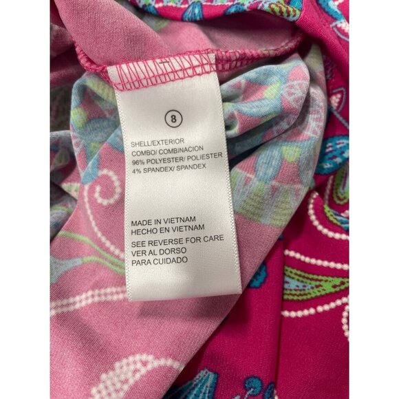 Shelby & Palmer Pink Teal Mandala Print Sheath Dress Flared Sleeves Size 8 BOHO - Picture 6 of 6